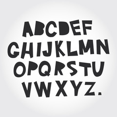 alphabet  from A to Z. Set black letters on white background. Vector