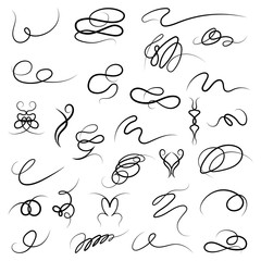 Wicker lines and old decor elements in vector.