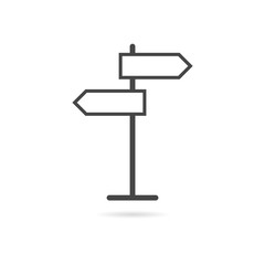 Signpost icon or logo line art style 