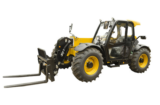 Telescopic handler isolated on a white background