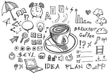 Business doodles sketch handrawn ink.