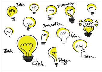 Bulb Icon with an Idea concept