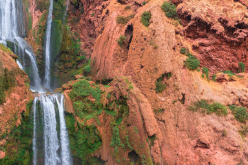 Beautiful waterfall in Ouzoud, Azilal, Morocco. Grand Atlas