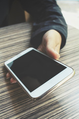 Woman using smart phone