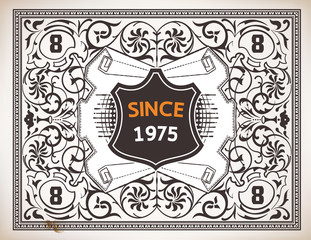 Baroque card with floral ornaments