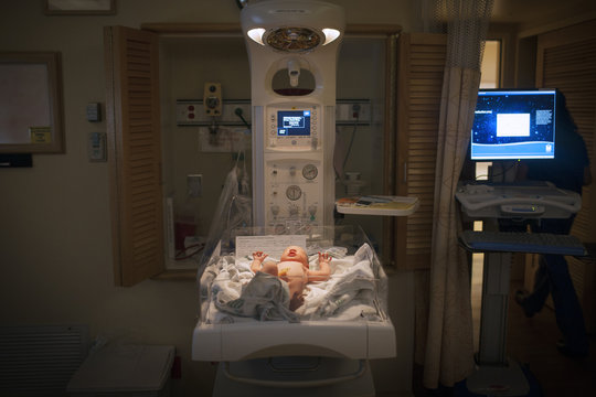 Baby in neonatal intensive care unit