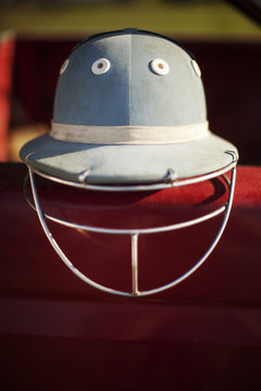 Blue riding hat