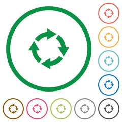 Rotate right outlined flat icons