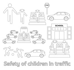 Obraz premium Safety of children in traffic