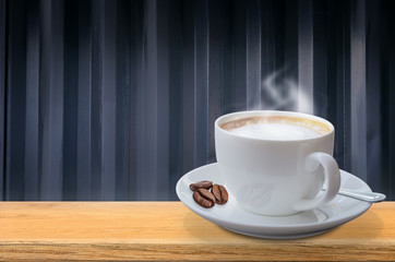 Coffee cup on the table.