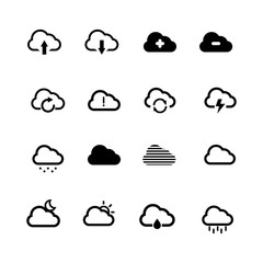 cloud icon set on white background