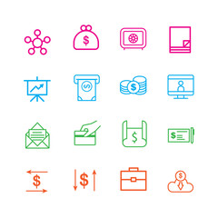 Finance and money icon set on white background