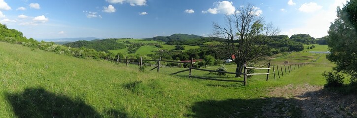 Panorama view from Povazsky Inovec mountains near Nová Lehota in Slovakia