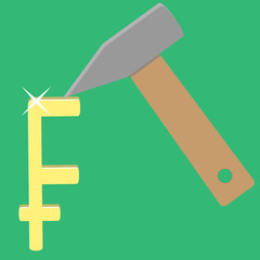 Gold franc. Make money concept vector