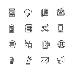 Communication icon set on white background