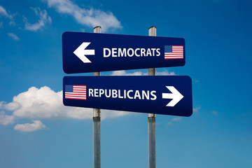 Obraz premium democrat and republican concepts in american election
