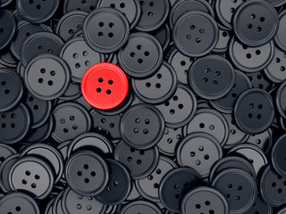 Unique red sewing button