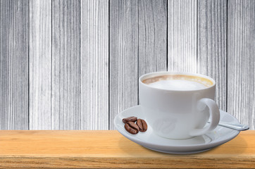 Coffee cup on the table.