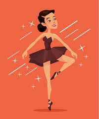 Black ballerina. Vector flat cartoon illustration © PrettyVectors