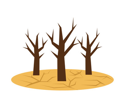 Drought icon. Ecological natural problem. Global warming. Vector flat cartoon illustration