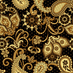 The pattern of mandalas and Paisley pattern in Indian style.