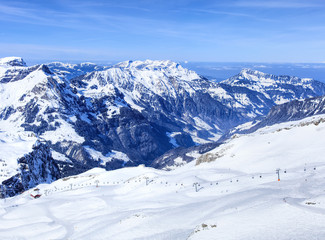 Fototapeta na wymiar Alps, view from Mt. Titlis in Switzerland