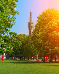 Obraz premium Summer view of Park Jean-Baptiste Lebas in Lille France