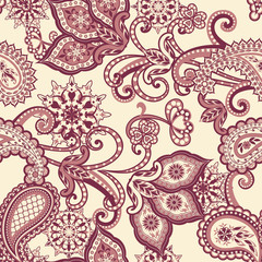 The pattern of mandalas and Paisley pattern in Indian style.