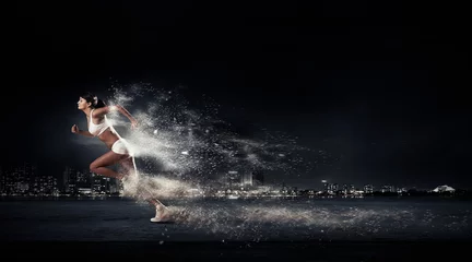 Fotobehang Athlete running fast © Sergey Nivens