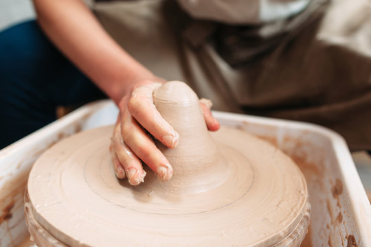 Pottery Craft Art Ceramics Workplace Tools Artisan Creativity Handmade Concept