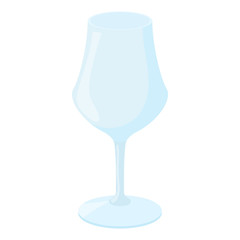 Wine glass icon in cartoon style