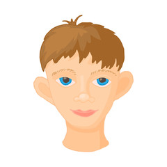 Face of young man icon, cartoon style