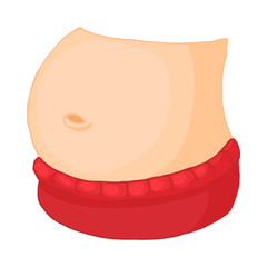 Fat belly icon in cartoon style