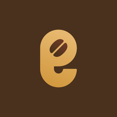 Letter E coffee logo icon design template elements