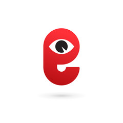 Letter E eye logo icon design template elements