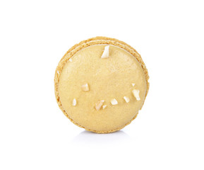 French colorful macarons isolated on white