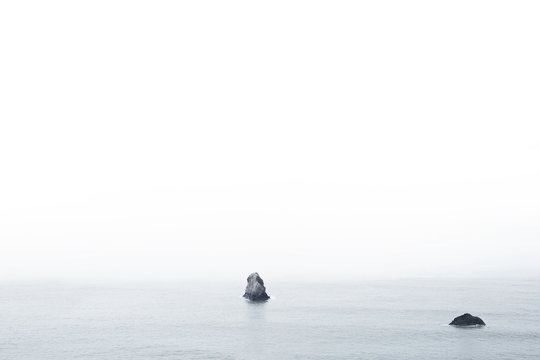 Rock formation in sea