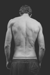 Man's musclar back