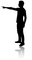Silhouette of man.