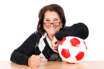Senior woman with ball