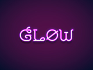 Neon tube hand drawn font. Script type letters on a dark background. Vector typeface for labels, titles, posters etc. Vector Lettering.