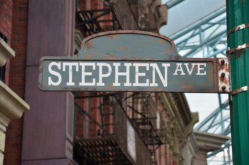 Fototapeta premium Image of a street sign for Stephen Ave, New York