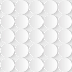 Vector White Paper Seamless Pattern from 3d circles
