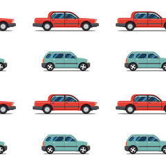 Obraz na płótnie Canvas seamless pattern of red cars Limo sedans