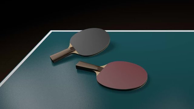 Table Tennis with two rackets and one ball
