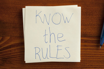 Know the rules written on a note