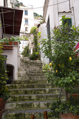 Steps in the old town of Amalfi Italy