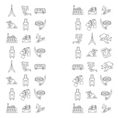 Vector set of travel icons Linear design