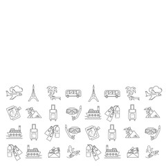 Vector set of travel icons Linear design