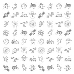 Vector set of space and astronomy icons